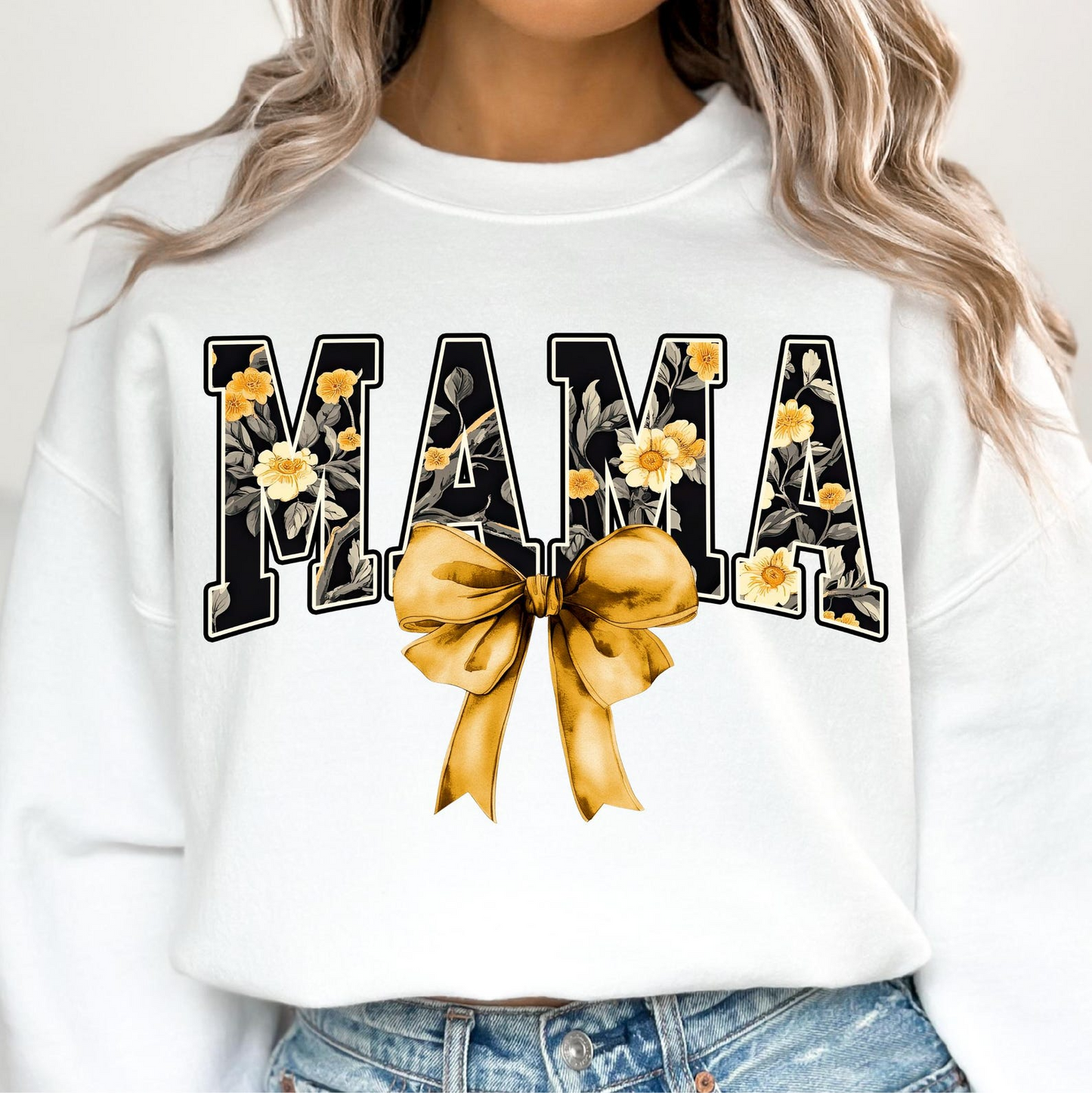 Floral Mama Coquette Sweatshirt, Mama Bow Shirt, Mama Coquette Bow Shirt