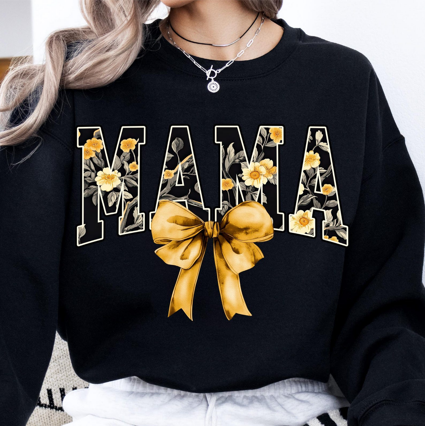 Floral Mama Coquette Sweatshirt, Mama Bow Shirt, Mama Coquette Bow Shirt
