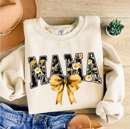 Floral Mama Coquette Sweatshirt, Mama Bow Shirt, Mama Coquette Bow Shirt