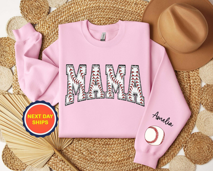 Personalized Baseball Mom Sweatshirt, Baseball Hoodie For Mom, Sports Mom Sweatshirt, Game Day Sweatshirt with Kids names, Baseball Mama Gif