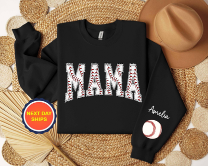 Personalized Baseball Mom Sweatshirt, Baseball Hoodie For Mom, Sports Mom Sweatshirt, Game Day Sweatshirt with Kids names, Baseball Mama Gif