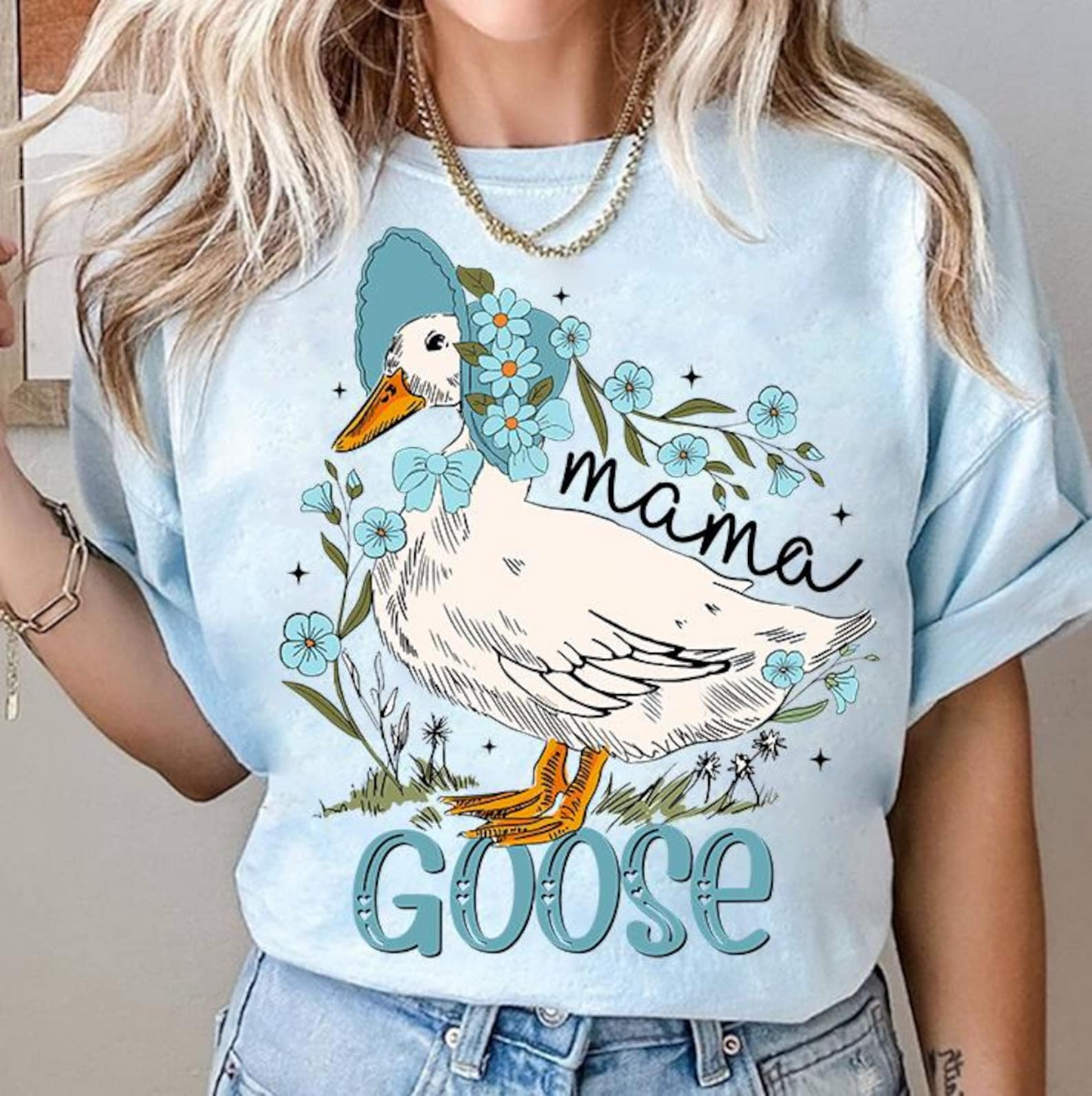 Mama Goose Sweatshirt, Floral Mama shirt, Coquette Mama shirt, Vintage mama shirt