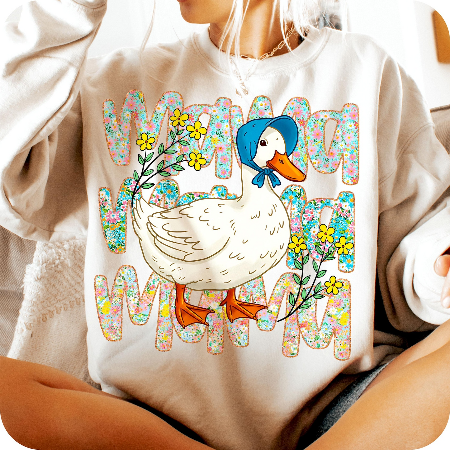 Floral Mama Goose Shirt, Mama Goose Sweatshirt, Mother's Day gift, Floral Mama shirt