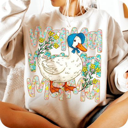 Floral Mama Goose Shirt, Mama Goose Sweatshirt, Mother's Day gift, Floral Mama shirt