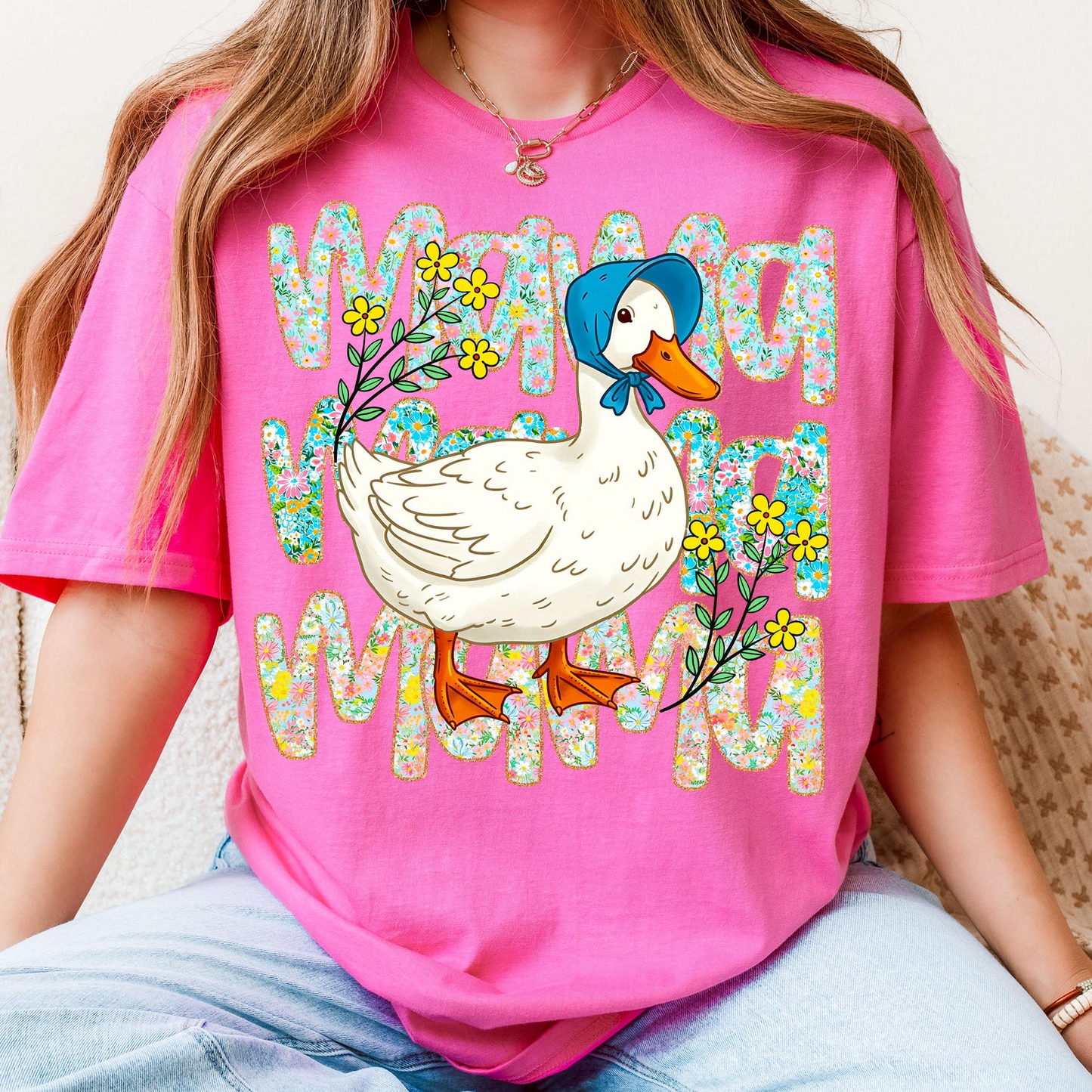 Floral Mama Goose Shirt, Mama Goose Sweatshirt, Mother's Day gift, Floral Mama shirt