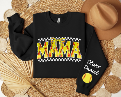 Personalized Softball Mama Sweatshirt or Hoodie, Baseball Mom Sweatshirt, Sports Mom Hoodie, Custom Mama Gift, Baseball Season Sweatshirt