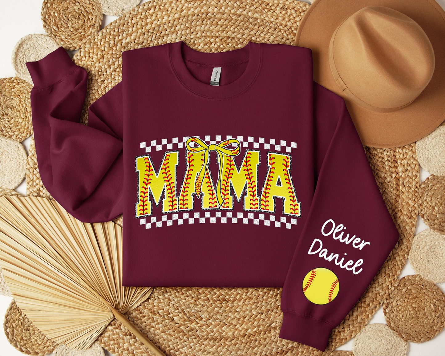 Personalized Softball Mama Sweatshirt or Hoodie, Baseball Mom Sweatshirt, Sports Mom Hoodie, Custom Mama Gift, Baseball Season Sweatshirt