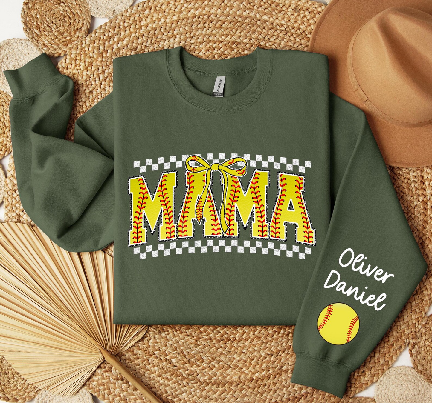 Personalized Softball Mama Sweatshirt or Hoodie, Baseball Mom Sweatshirt, Sports Mom Hoodie, Custom Mama Gift, Baseball Season Sweatshirt