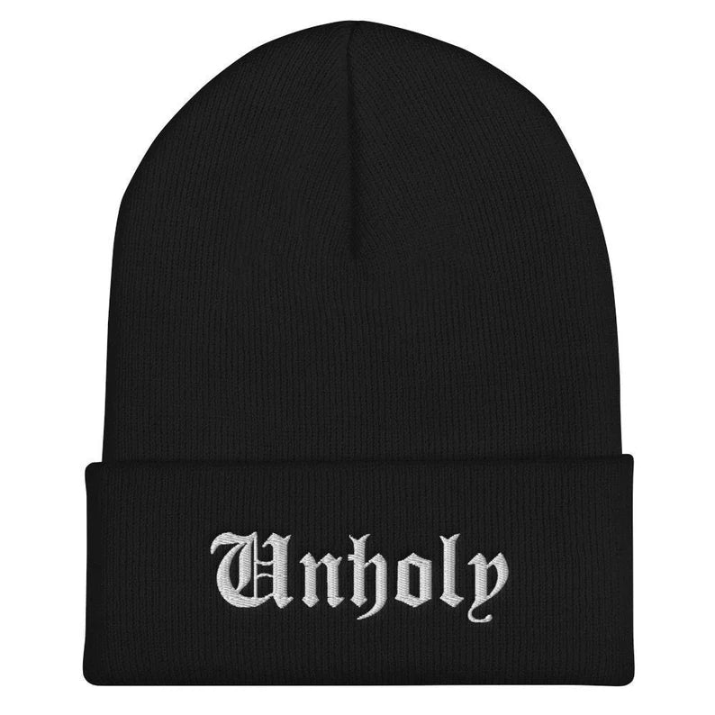 Unholy Beanie, Embroidered Beanie Hat
