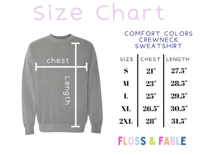 Comfort Colors Custom Logo Embroidered Crewneck Sweatshirt - Sweater Pullover - Simple Minimal - Custom Text Personalized Phrase