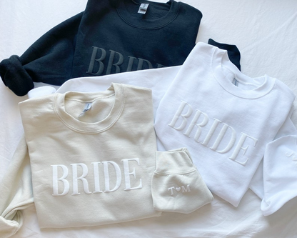 Personalized Gift For Bride, Bride Sweatshirt, Initial Heart Sleeve, Engagement Gift, Unique Bridal Shower Gift, Future Mrs Sweatshirt