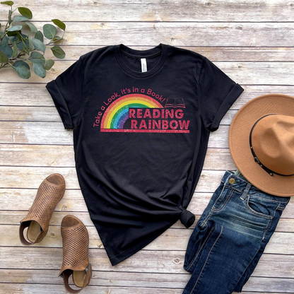 Reading Rainbow Shirt, Retro Librarian Shirt, Teacher Appreciation Shirt, Retro Comfort Rainbow School Shirt, Book Lover Gift