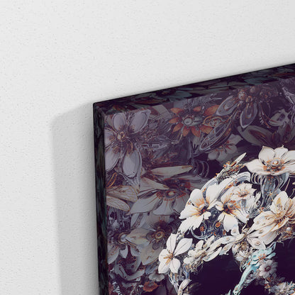 Skull Canvas Print, Boho Style Canvas Art, Sugar Skull Canvas Home Decor, Gothic Canvas Wall Art, Halloween Skull Decor