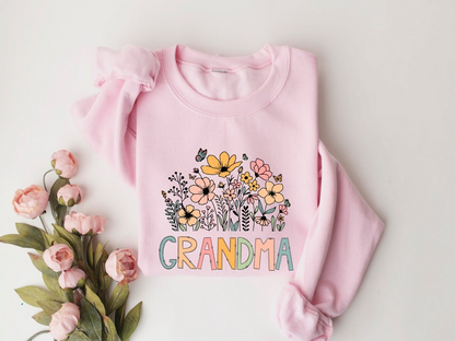 Grandma Sweatshirt, Grandma Wildflower Sweatshirt, Grandma Floral Sweatshirt, Wildflowers Sweatshirt, Grandma Flower Sweatshirt