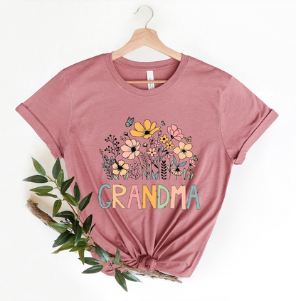 Grandma Sweatshirt, Grandma Wildflower Sweatshirt, Grandma Floral Sweatshirt, Wildflowers Sweatshirt, Grandma Flower Sweatshirt