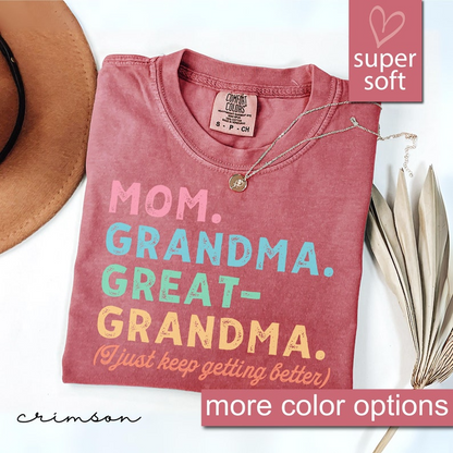 Comfort Colors® Mom Grandma Great-Grandma Shirt, Pregnancy Announcement, Gift For Great-Grandma, Baby Reveal To Family, Mother's Day Gift