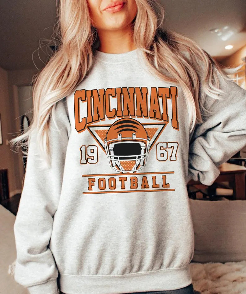 Retro Style Cincinnati Football Shirt, Cincinnati Football Sweatshirt, Football Shirt, Cincinnati Fan Gifts