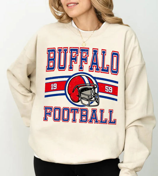 Buffalo Football Shirt, Buffalo Fan Vintage Style Football Sweatshirt, Game Day Shirt, New York Sweatshirt, Buffalo Football Fan Shirt