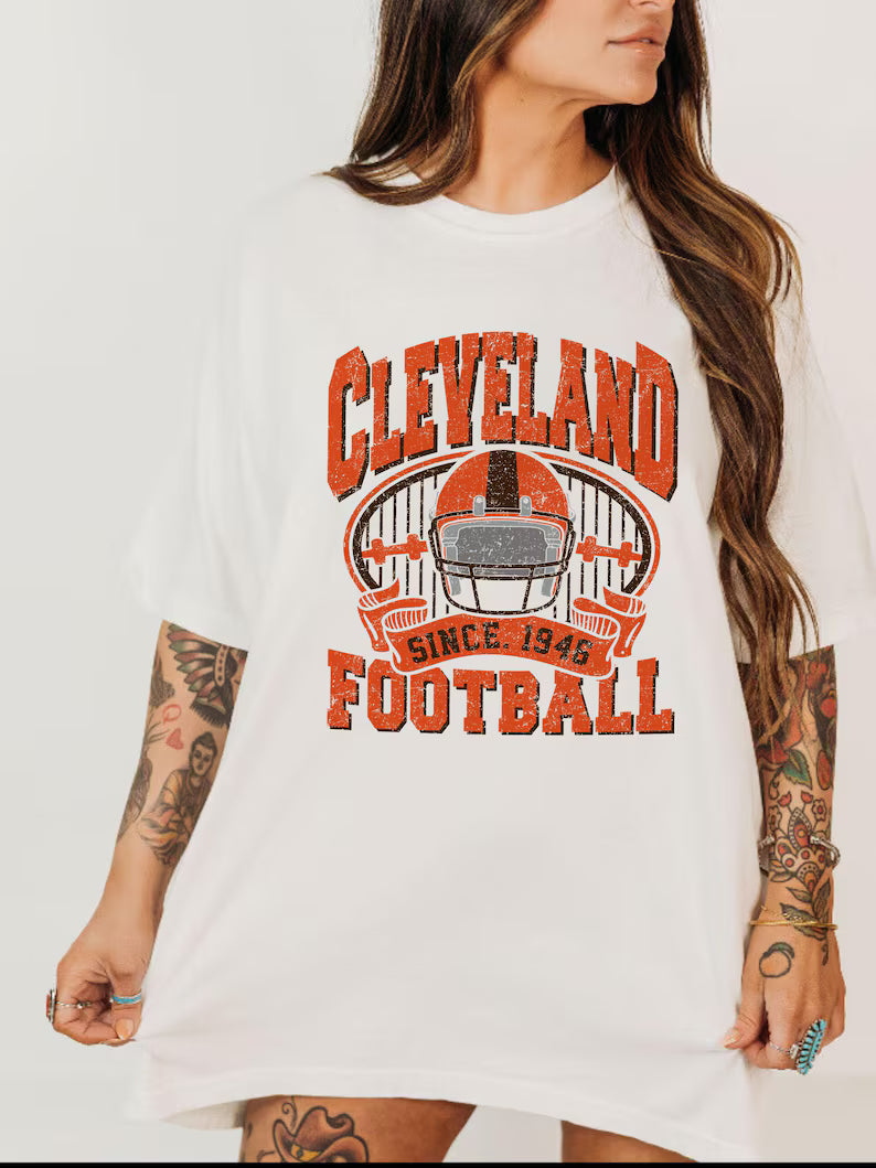Cleveland Football Retro Style Shirt, Trendy Football Sweatshirt Cleveland Football Fan Gift, Cleveland Game Day Shirt, Cleveland Sweatshirt