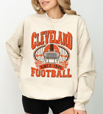 Cleveland Football Retro Style Shirt, Trendy Football Sweatshirt Cleveland Football Fan Gift, Cleveland Game Day Shirt, Cleveland Sweatshirt