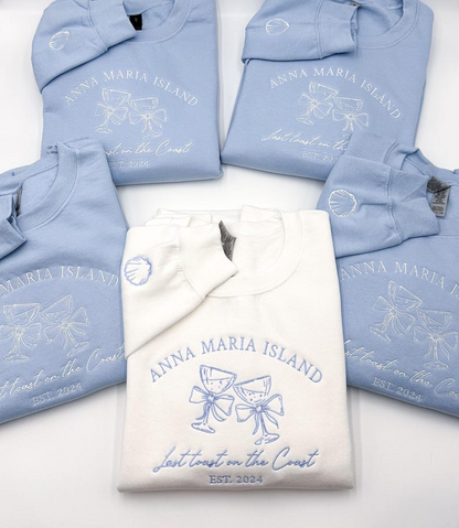 Custom Bachelorette Embroidered Sweatshirt/Hoodie | Wedding Favors | Bride / Bridal Party Gifts | Personalized Charleston & Social Club Gear