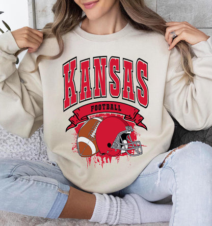 Kansas City Football Retro Style Shirt, Kansas City Football Crewneck Football Sweatshirt, Football Shirt, Kansas City Fan Gifts