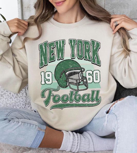 New York Vintage Football Sweatshirt, New York Football Fan Gifts Shirt, New York Game Day Shirts, Jet Sweatshirt, Sunday Football