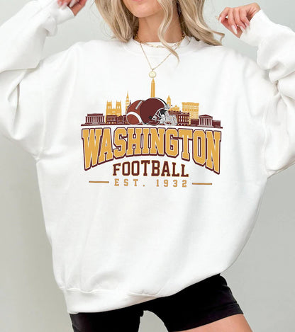 Washington Football Retro Style Sweatshirt, Washington Crewneck Commander Shirt, Washington Fan Gift, Sunday Football Shirt, Game Day