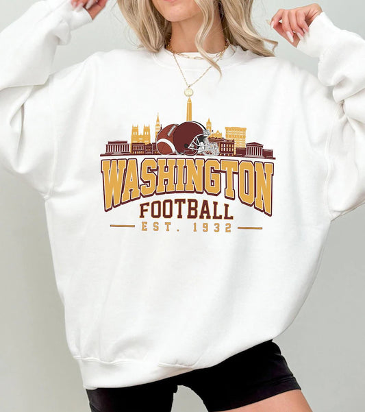 Washington Football Retro Style Sweatshirt, Washington Crewneck Commander Shirt, Washington Fan Gift, Sunday Football Shirt, Game Day