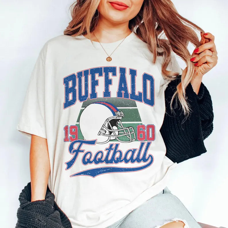 Buffalo Vintage 90s Style Football Sweatshirt, Buffalo Football Shirt, Sunday Football Shirt, Retro Buffalo Crewneck Sweatshirt, Game Day