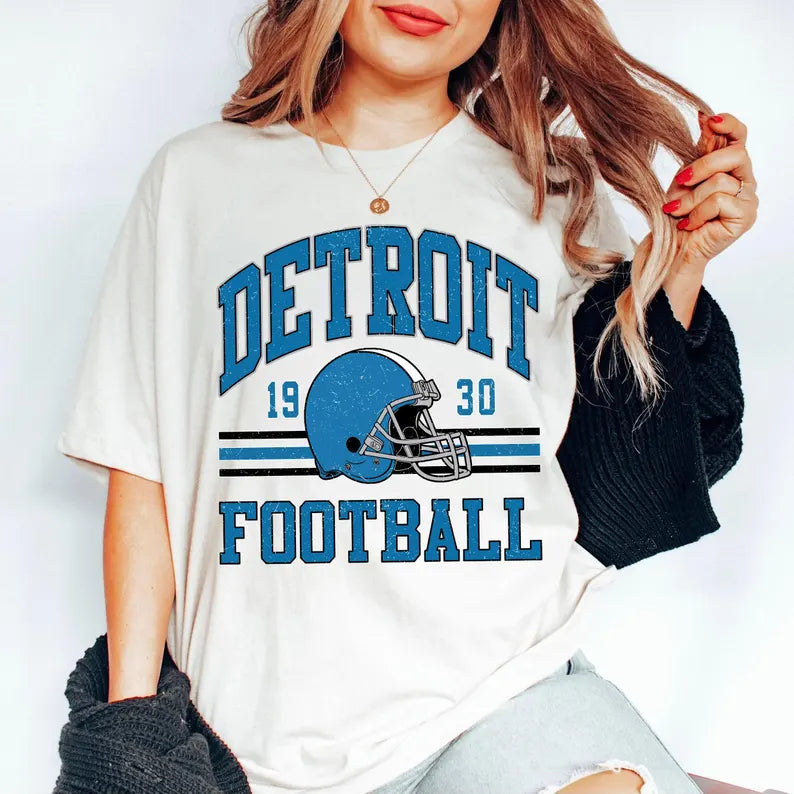 Detroit Retro 90s Style Football Sweatshirt, Detroit Football Shirt, Sunday Football Shirt, Vintage Detroit Crewneck Sweatshirt, Game Day