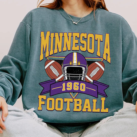 Minnesota Retro 90s Style Football Sweatshirt, Minnesota Football Shirt, Sunday Football Shirt, Minnesota Crewneck Sweatshirt, Game Day
