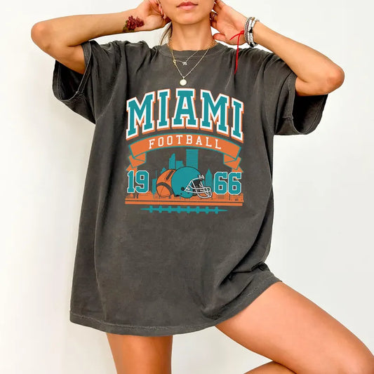 Miami City Football Shirt, Game Day Tee, Sunday Miami Football Sweatshirt, Miami Football Fan Shirt, Miami Team Rugby Gift