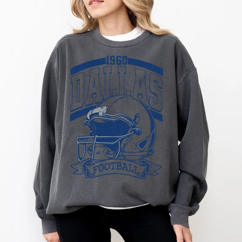 Vintage 90s Style Dallas Football Sweatshirt, Game Day Shirt, Dallas Team Football Shirt, Sunday Dallas, Dallas Football