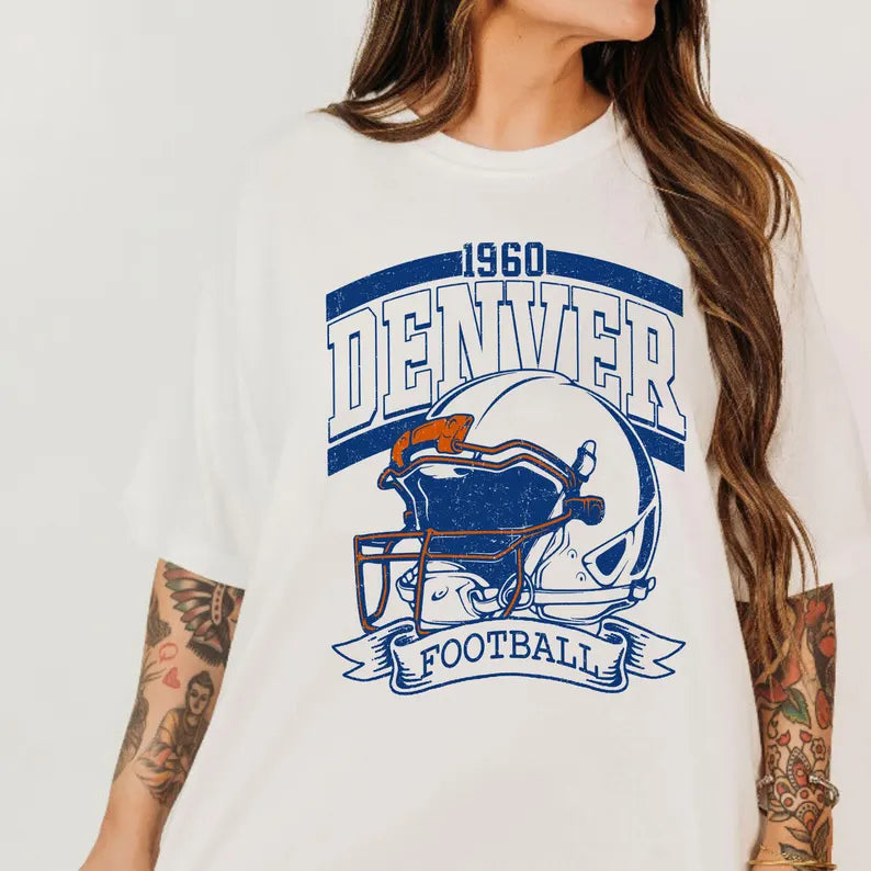 Vintage 90s Style Denver Football Sweatshirt, Game Day Shirt, Denver Team Football Shirt, Sunday Denver, Denver Football