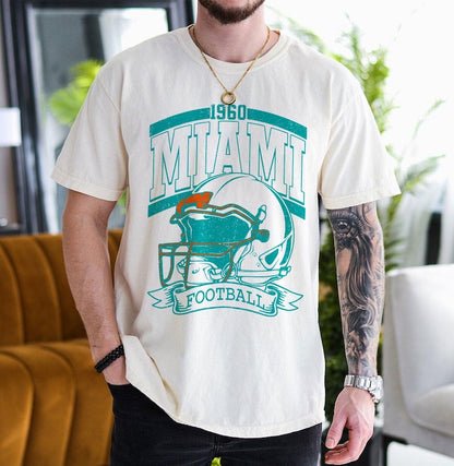 Vintage 90s Style Miami Football Sweatshirt, Game Day Shirt, Miami Team Football Shirt, Sunday Miami, Miami Football