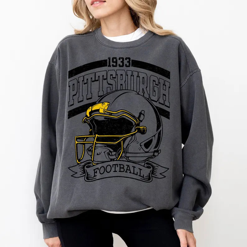 Retro 90s Style Pittsburgh Football Sweatshirt, Game Day Shirt, Pittsburgh Team Football Shirt, Sunday Pittsburgh, Pittsburgh Football