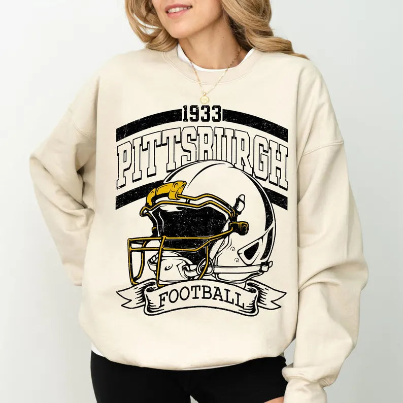 Retro 90s Style Pittsburgh Football Sweatshirt, Game Day Shirt, Pittsburgh Team Football Shirt, Sunday Pittsburgh, Pittsburgh Football