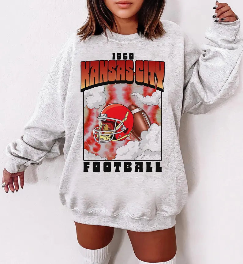 Kansas City Anime Style Football Sweatshirt, Cartoon Kansas City Football Shirt, Kansas City Shirt, Football Shirt,Kansas City Fans Gift Tee