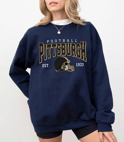 Pittsburgh Football 90s Style Shirt, Pittsburgh Football Sweatshirt, Graphic Tee Gift For Football Fan Sports, Game Day Shirt, Pittsburgh Fan