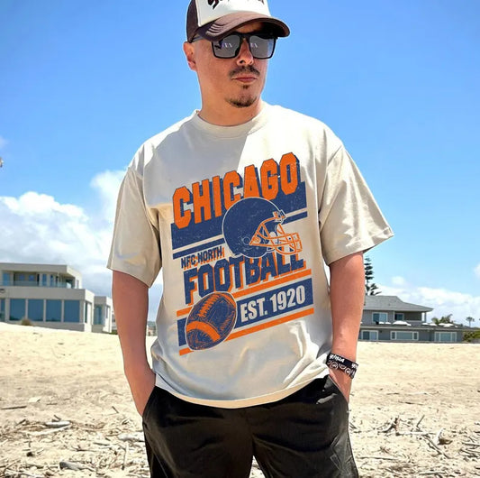 Vintage Style Chicago Football Sweatshirt, Game Day Shirt, Chicago Team Football Shirt, Sunday Chicago, Chicago Football