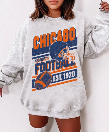 Vintage Style Chicago Football Sweatshirt, Game Day Shirt, Chicago Team Football Shirt, Sunday Chicago, Chicago Football