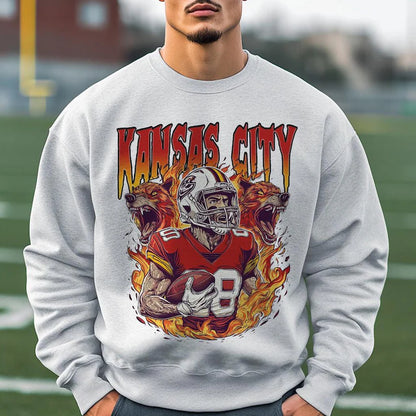 Kansas City Graphic Football Sweatshirt, Vintage Kansas City Football Shirt, Kansas City Shirt, Football Shirt, Kansas City Fans Gift Tee