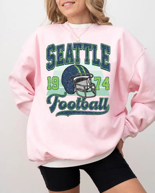 Seattle Vintage Style Football Sweatshirt, Trendy Seattle Football Fan Gifts Shirt, Seattle Game Day Shirts, Trendy Sea Hawk Sweatshirt