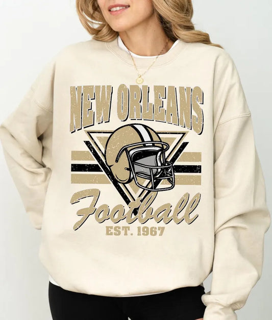 New Orleans Retro Style Football Sweatshirt, New Orleans Football Shirt, Sunday Football Shirt, Game Day Sweatshirt, Saint Sport Shirt