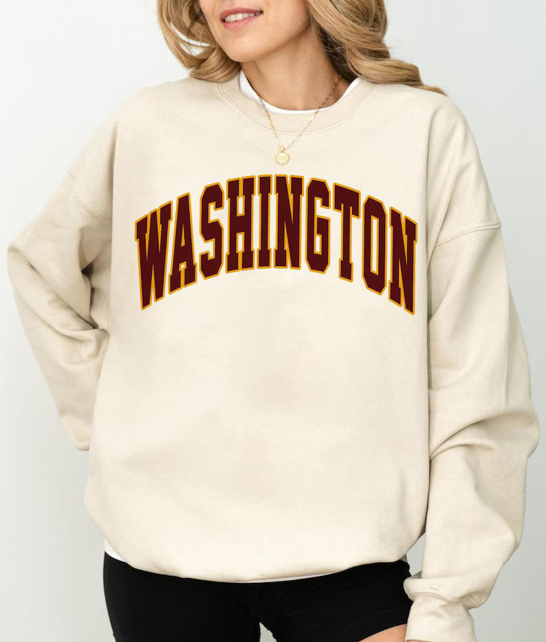 Washington 90s Style Football Sweatshirt, Washington Crewneck Commander Shirt, Washington Fan Gift, Sunday Football Shirt, Game Day