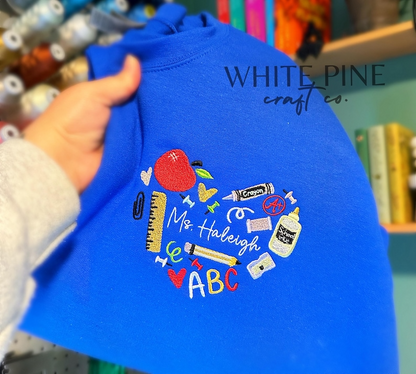 Go dtí an Ghealach Agus Ar Ais Geansaí nó Cochaillín, Bronntanais Lánúin Bróidnithe Pearsanta