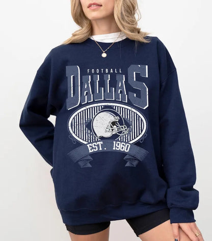 Dallas Vintage 90s Style Football Sweatshirt, Dallas Football Shirt, Sunday Football Shirt, Retro Dallas Crewneck Sweatshirt, Game Day Shirt