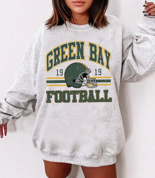 Green Bay Football Vintage 90s Style Sweatshirt, Green Bay Football Sweatshirt, Sunday Football Shirt, Retro Green Bay Crewneck Tee, Game Day
