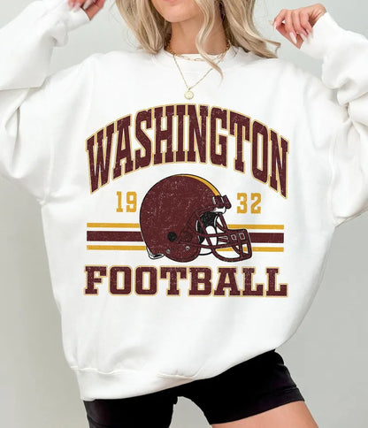 Washington Retro 90s Style Football Sweatshirt, Washington Football Shirt, Sunday Football Shirt, Washington Crewneck Sweatshirt, Game Day